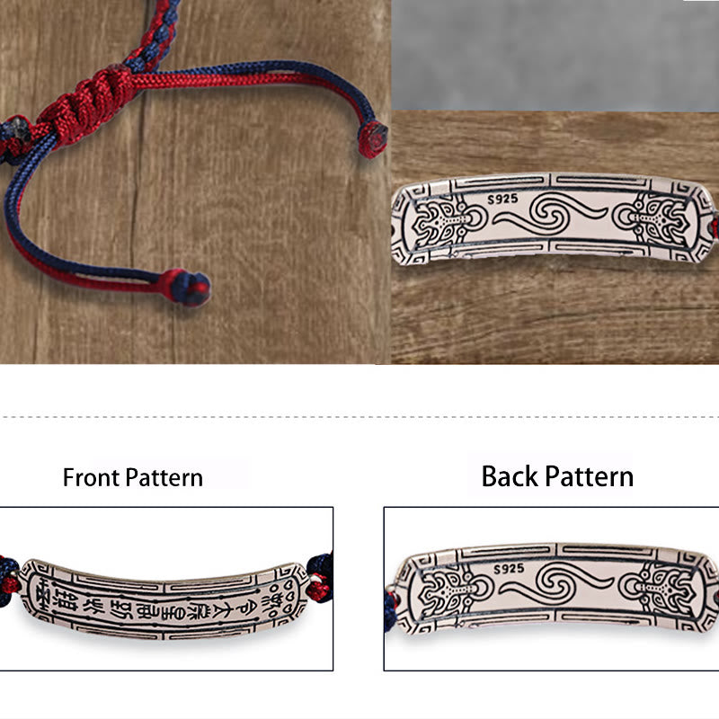 925 Sterling Silver Red String Peace Amulet Bracelet