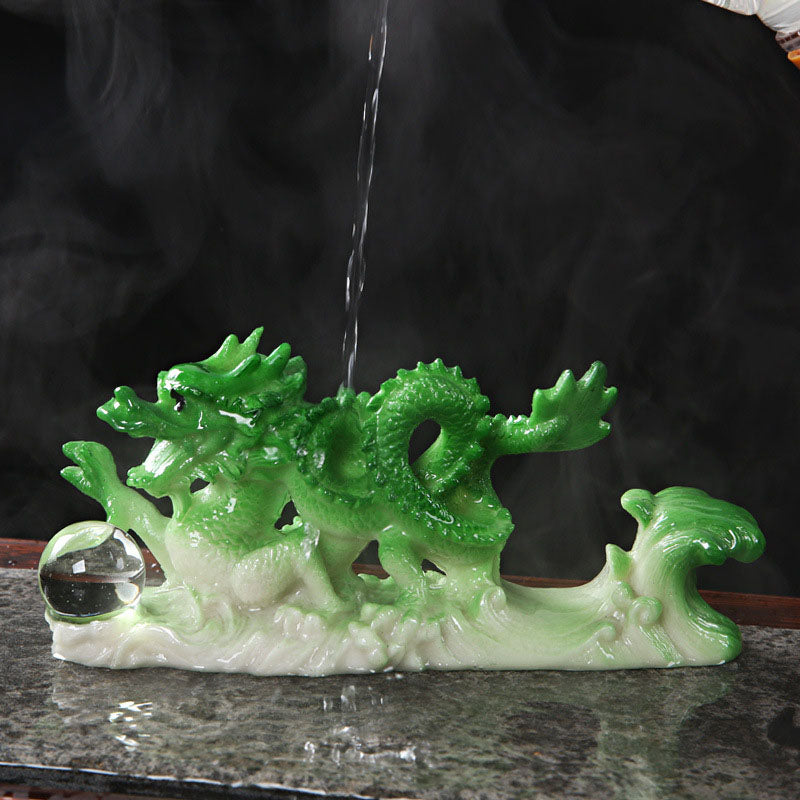 Color Changing Resin Chinese Dragon Figurine for Luck and Success