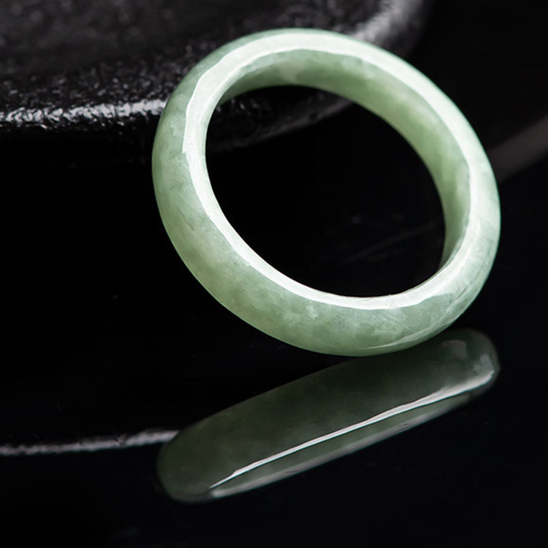 Natural Jade Prosperity and Abundance Ring | Sizes 16-21mm