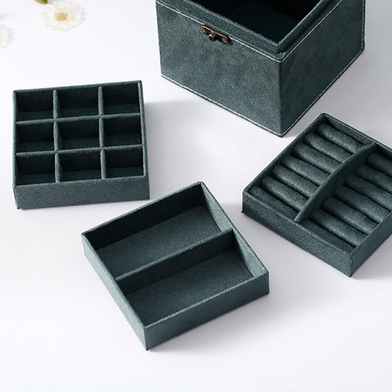 Three-Layer Flannel Jewelry Box Organizer | Zen Decor