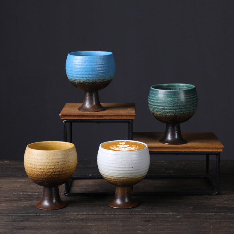 Ceramic Goblet Mug 170ml | Elegant Wine Style Tea Cup