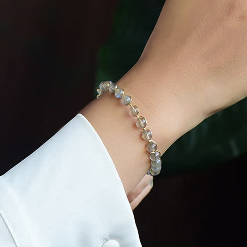 Moonstone 14K Gold Healing Bracelet for Positive Energy and Calm