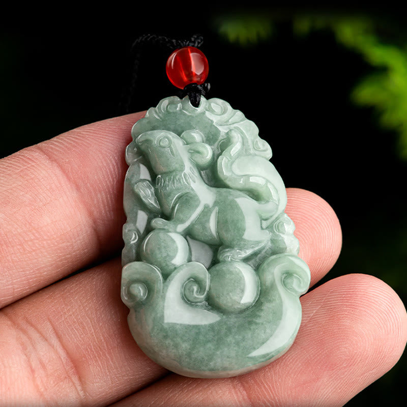 Green Jade 12 Chinese Zodiac Luck | Prosperity Necklace