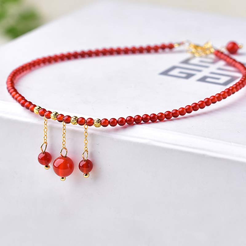 Red Agate Confidence Calm Anklet for Inner Peace