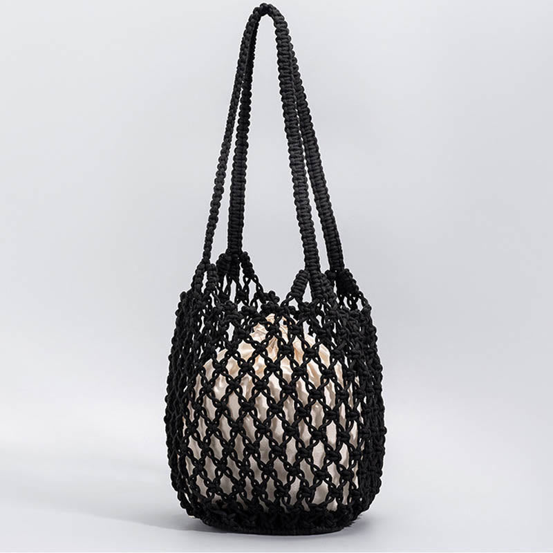 Hand-Woven Cotton Thread Shoulder Bag for Yoga