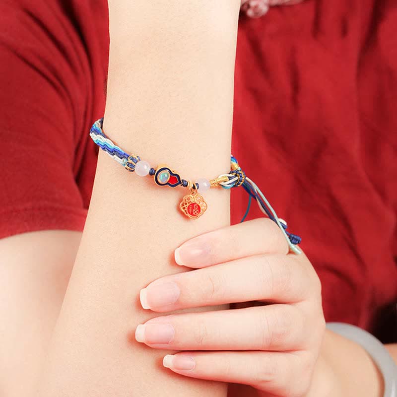 Sterling Silver Spiritual Gourd Blessing Bracelet 15-19cm