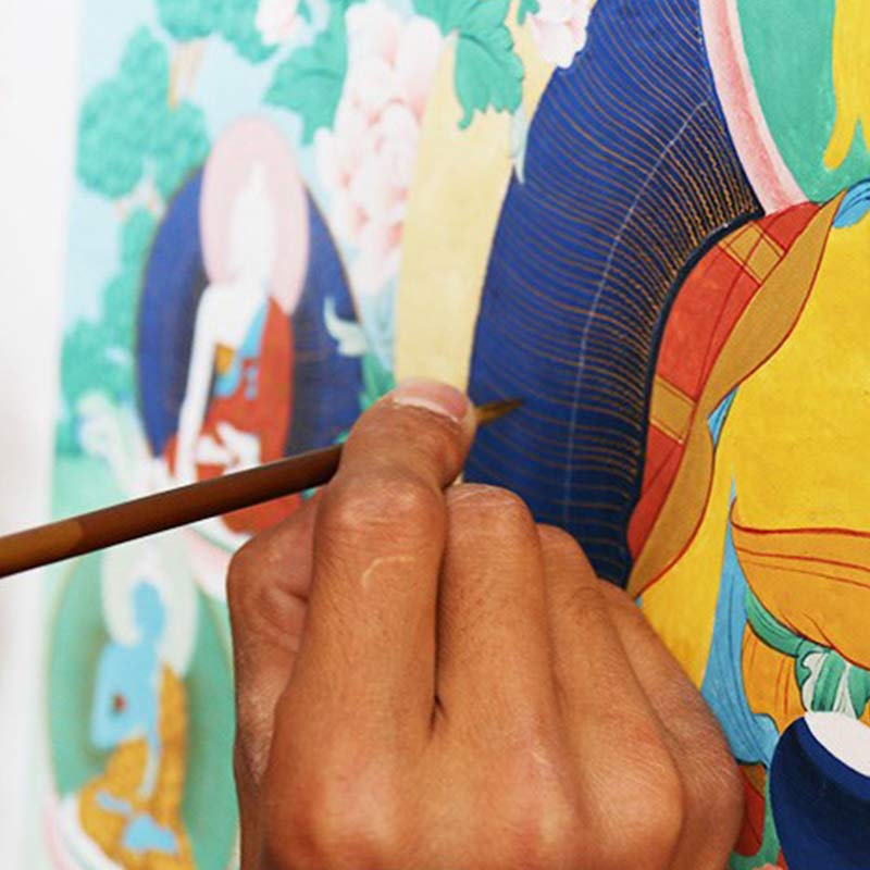 Handmade Tibetan Thangka Painting | 37x42cm Spiritual Art