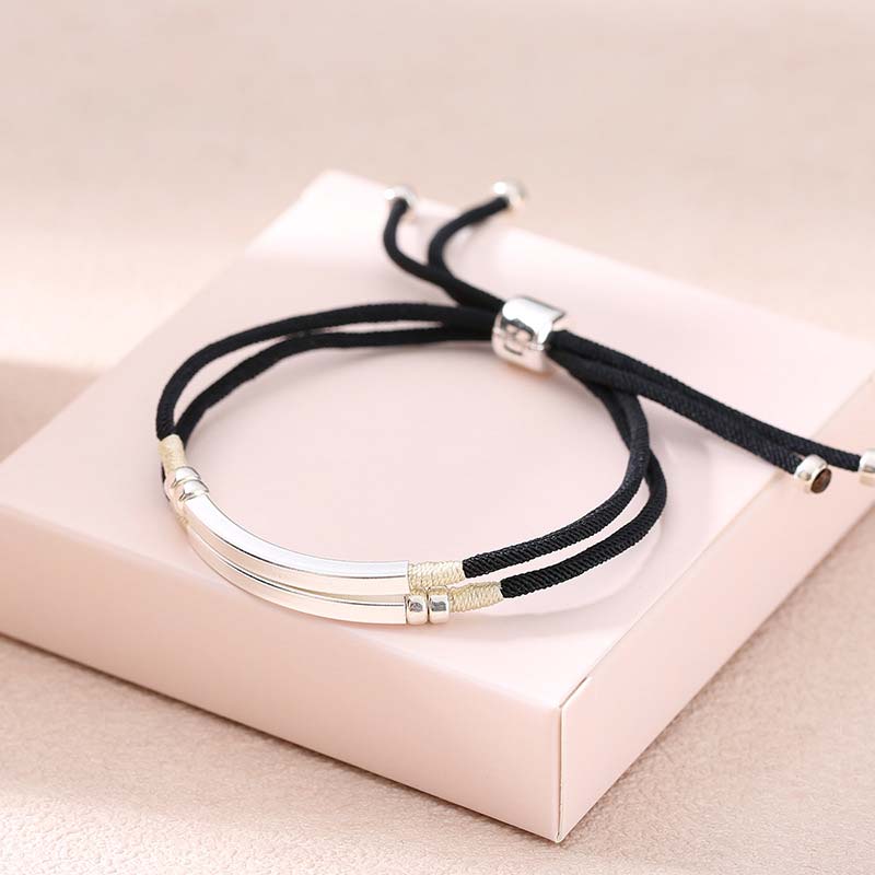 Sterling Silver Red String Layered Braid Bracelet for Luck & Protection