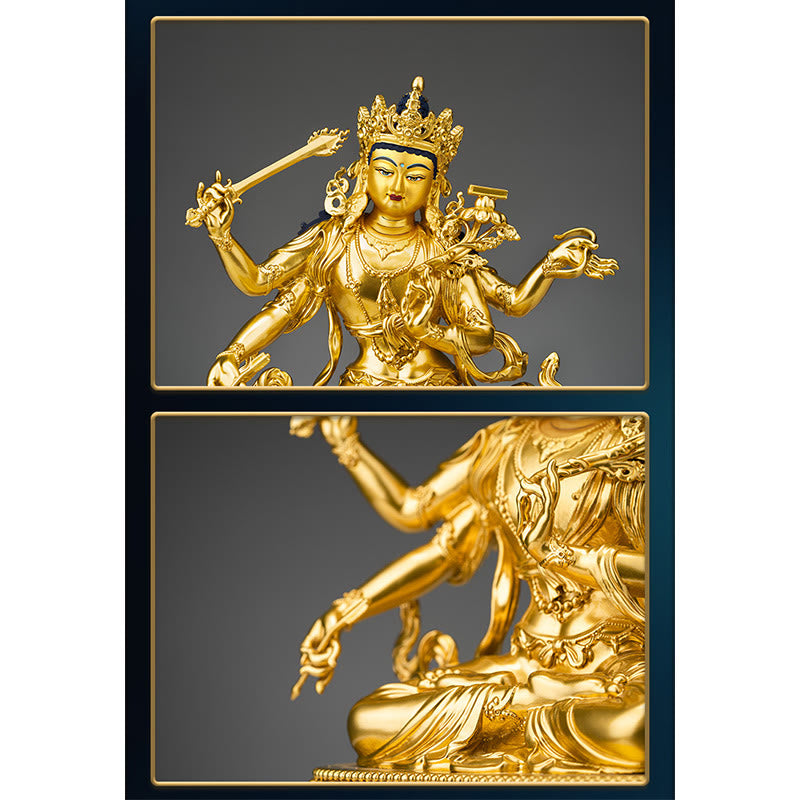 Copper Four-armed Manjusri Bodhisattva Statue | Compassion Serenity