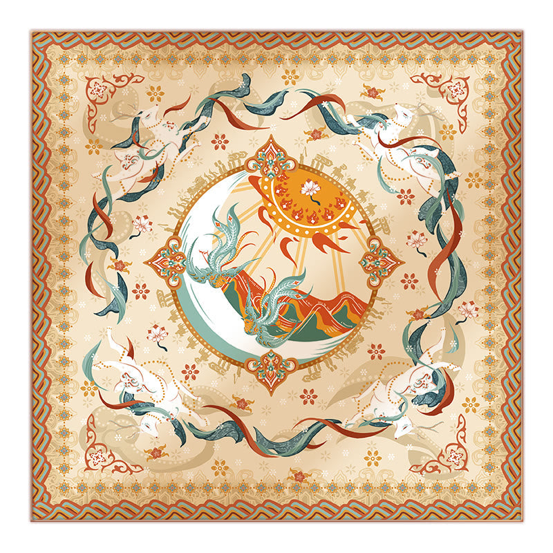 100% Mulberry Silk Scarf Inspired by Riyue Mountain | Tibetan Scarves