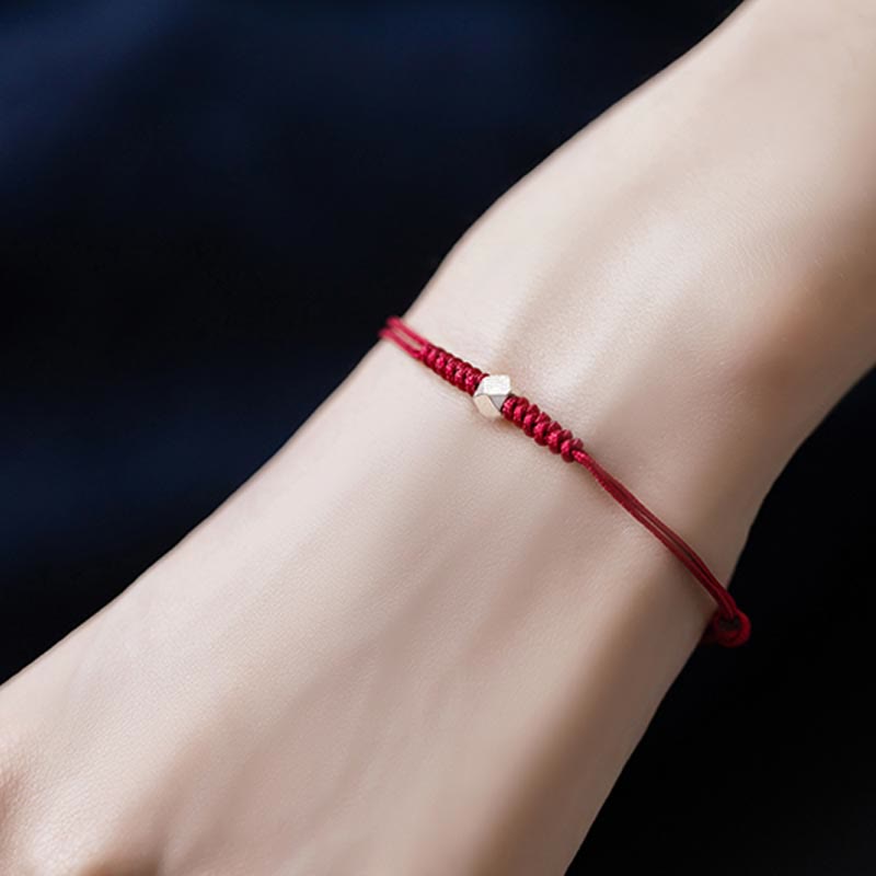 925 Sterling Silver Red String Protection Bracelet Unisex