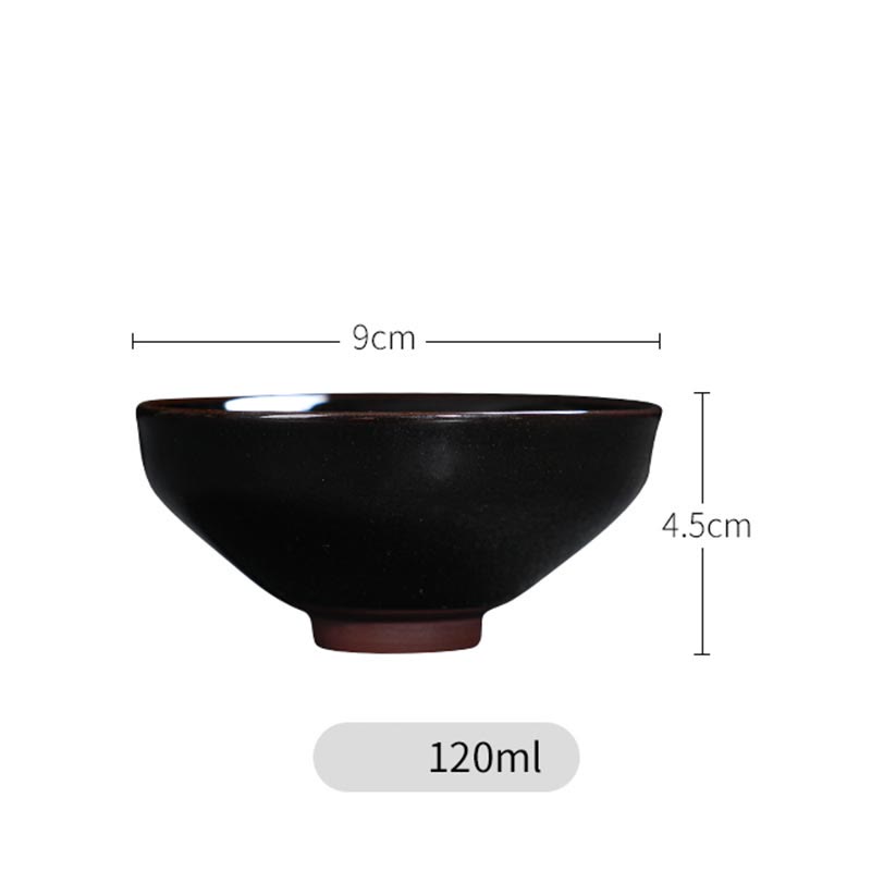 Gold Maple Leaf Jian Zhan Tenmoku Ceramic Teacup 120ml