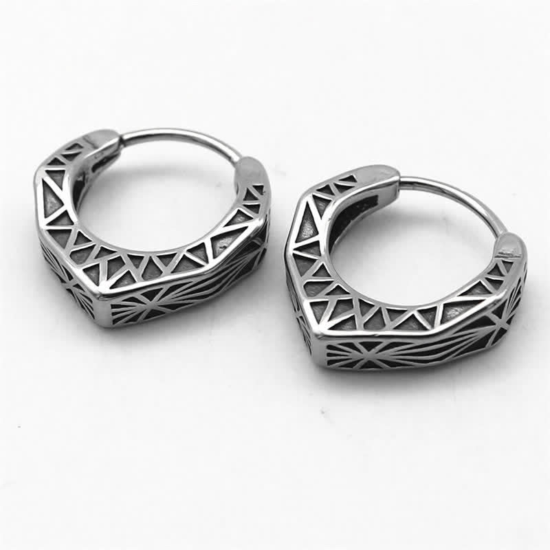 Titanium Steel Viking Hoop Balance Earrings