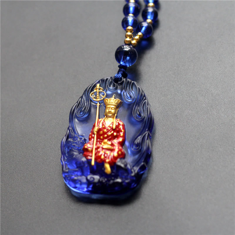 Ksitigarbha Buddha Liuli Crystal Compassion Necklace
