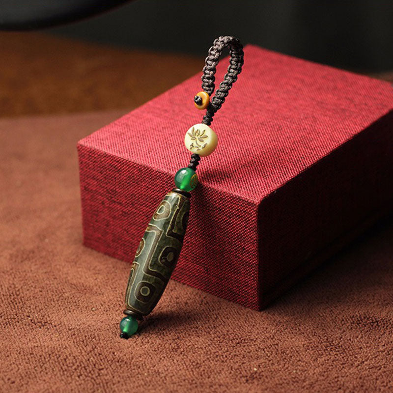 Nine-Eye Dzi Bead Zen Decor | Wealth & Protection Charm