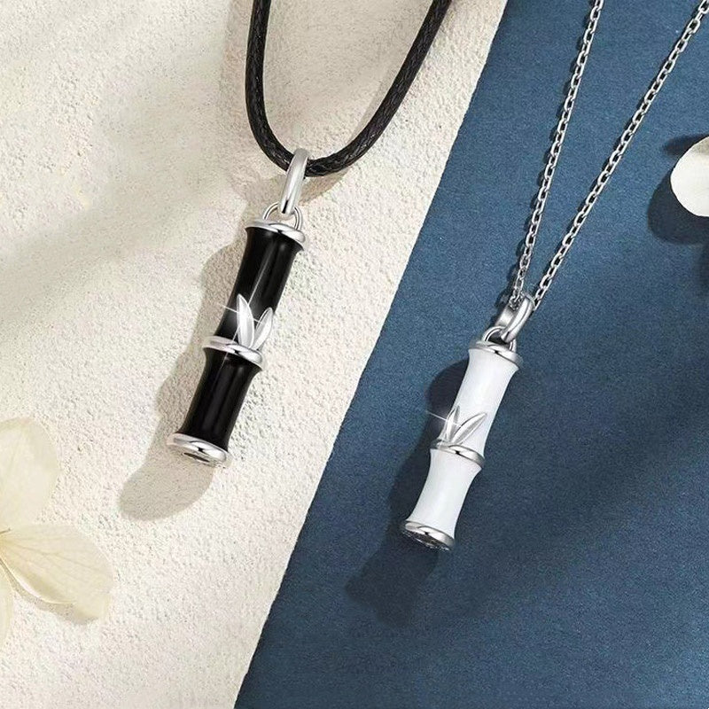 Copper Bamboo Luck Couple Necklace 45cm Pendant