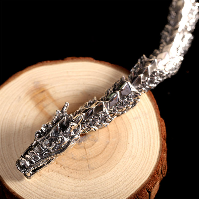925 Sterling Silver Dragon Luck & Success Bracelet