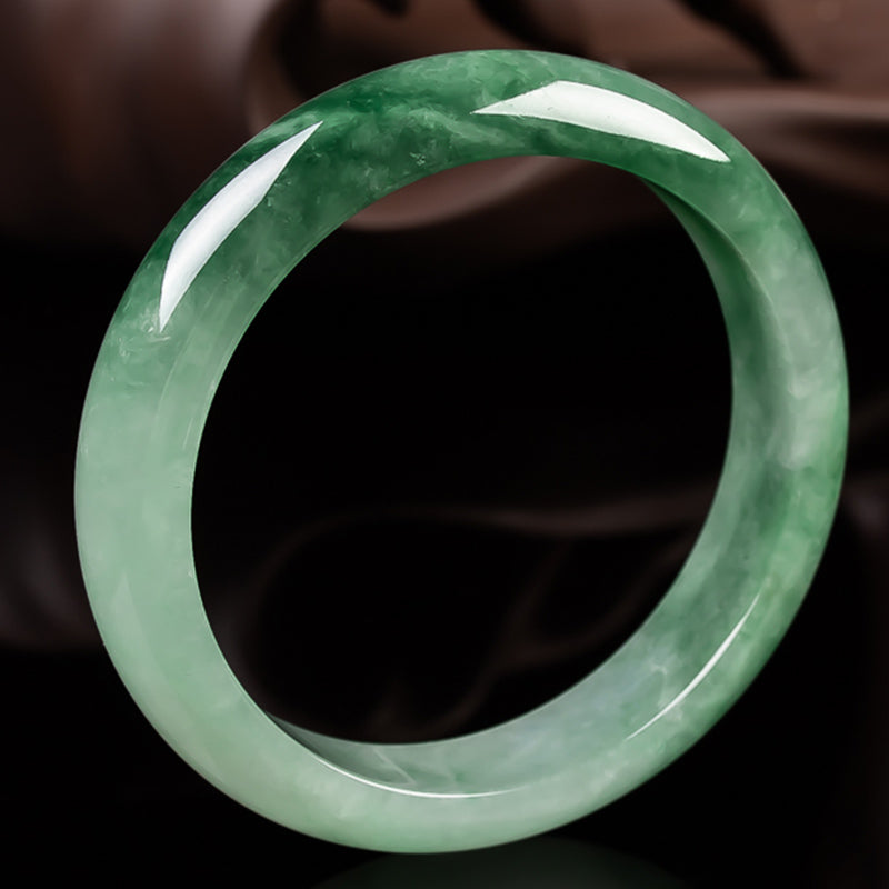 55mm Natural Jade Fortune Blessing Bangle Bracelet