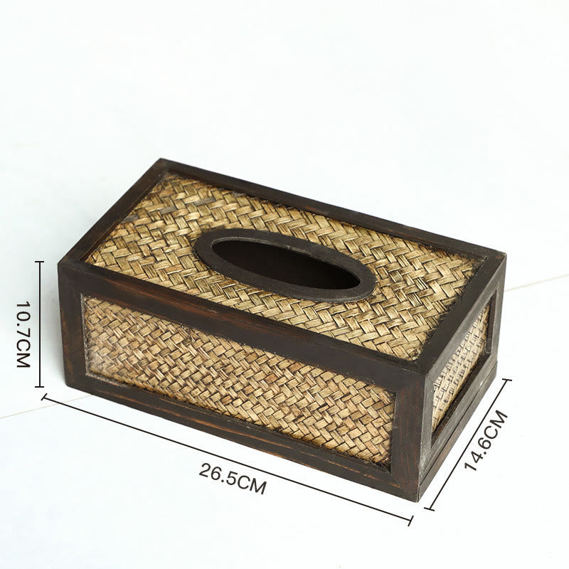 Handmade Bamboo Wooden Tissue Box for Zen Decor