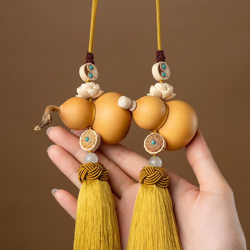 Lotus Feng Shui Gourd Tassels Car Hanging Charm