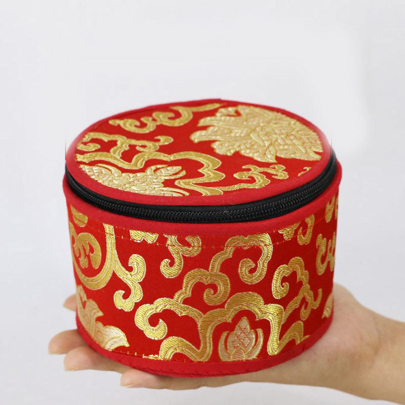 Tibetan Singing Bowl Storage Bag with Zipper Closure 14cm