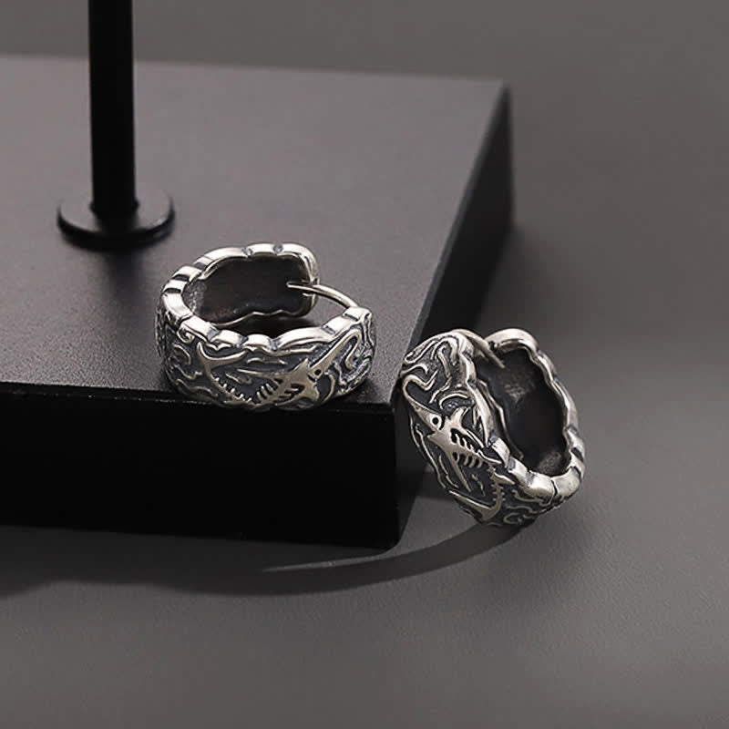 Fish Bone Pattern Copper Spiritual Earrings for Wealth & Luck