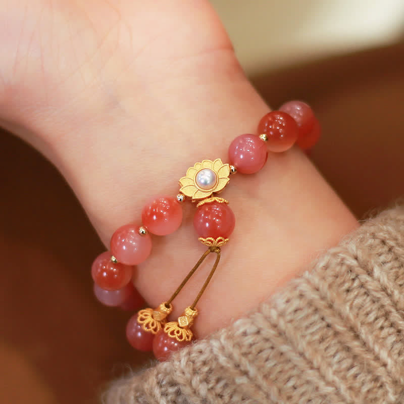Yanyuan Agate Lotus Flower Enlightenment Bracelet