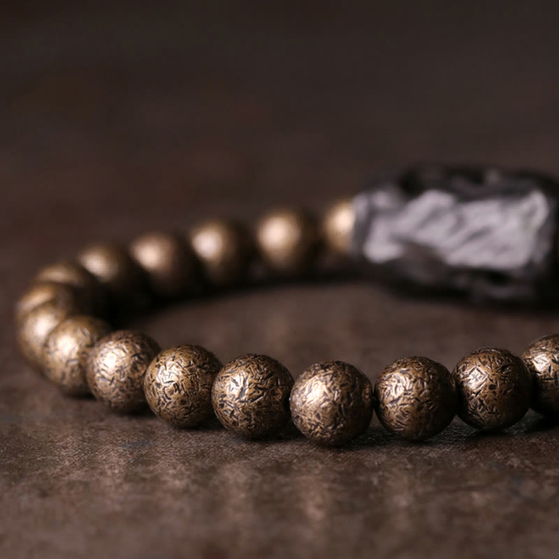 Unisex Ebony Wood Copper Balance Spiritual Bracelet 15cm