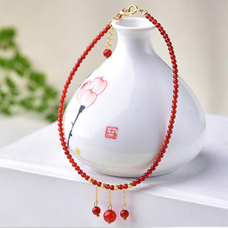 Red Agate Confidence Calm Anklet for Inner Peace