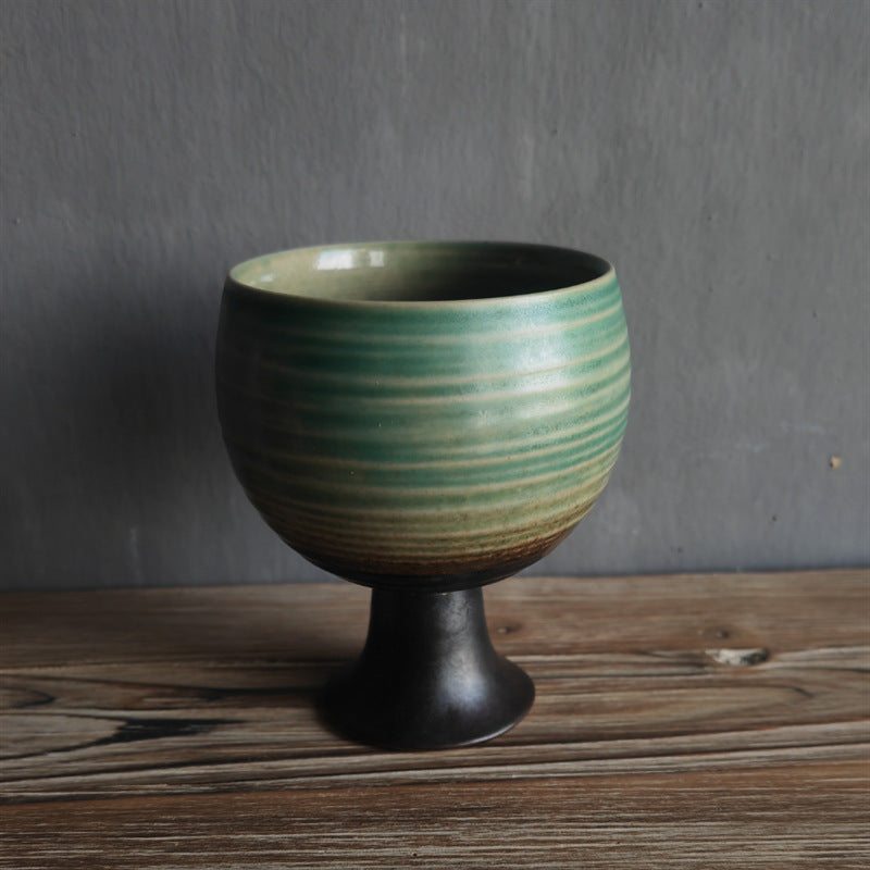 Ceramic Goblet Mug 170ml | Elegant Wine Style Tea Cup