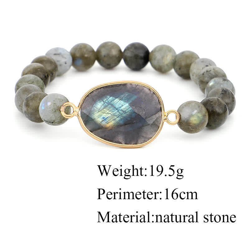 Natural Labradorite & Moonstone Healing Support Bracelet