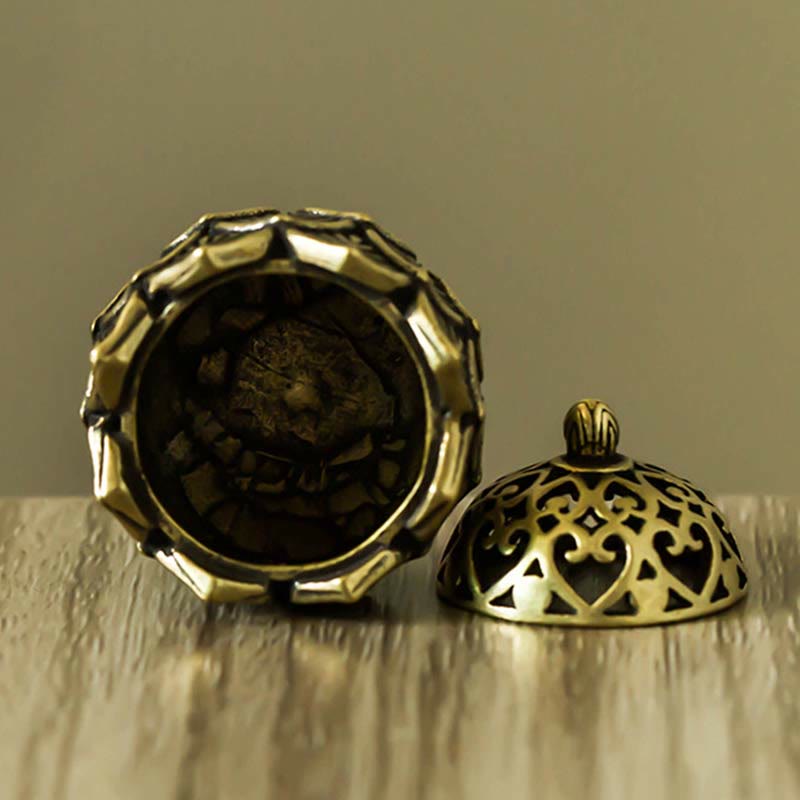 Tibetan Mini Lotus Pattern Copper Incense Burner