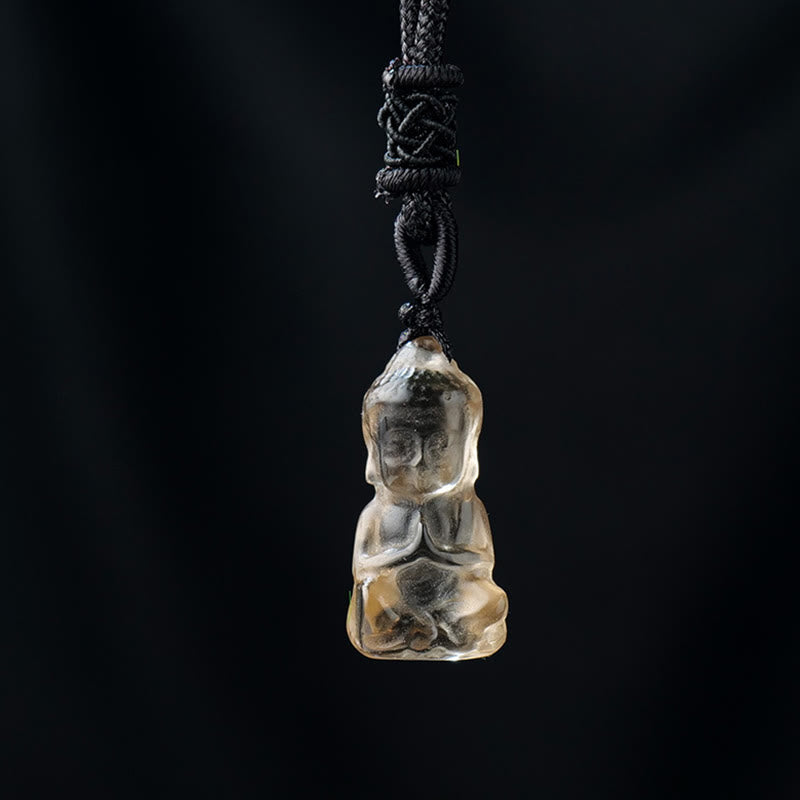 Amethyst Chakra Healing Buddha Necklace Pendant 1.4cm x 2.6cm