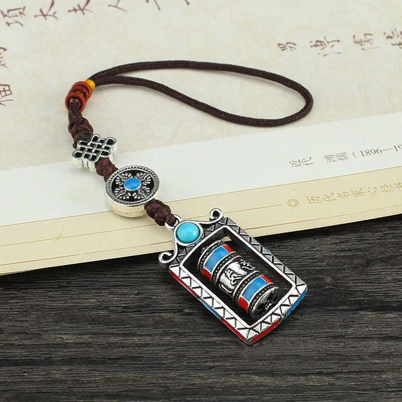 Om Mani Padme Hum Prayer Wheel Keychain | Spiritual Decoration