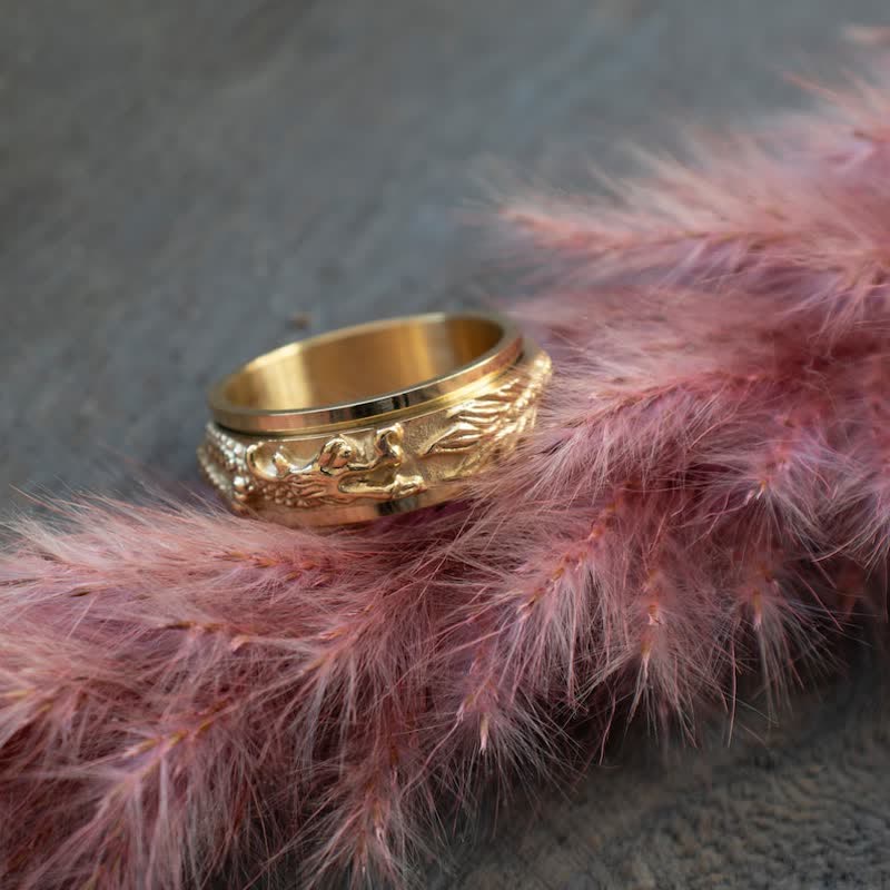 8mm Dragon Titanium Steel Stimulation Ring Unisex