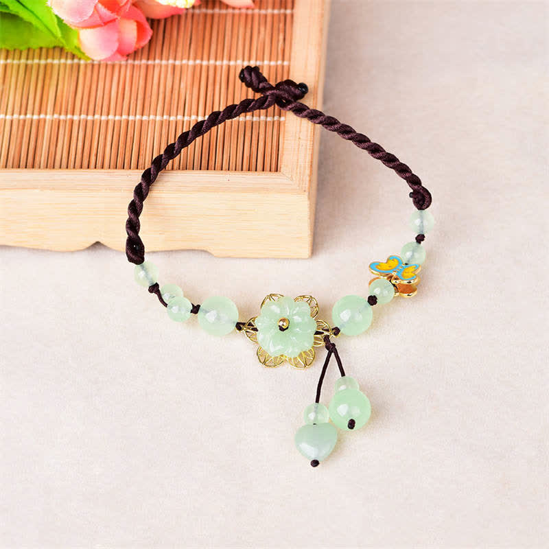 Jade Spiritual Luck & Abundance Charm Anklet for Prosperity 23cm
