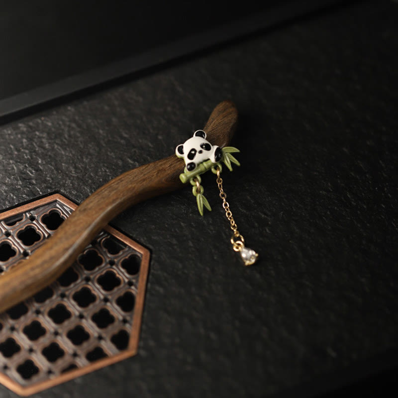 Ebony Hairpin with Bamboo Tassel for Courage | Chinese Hairpins
