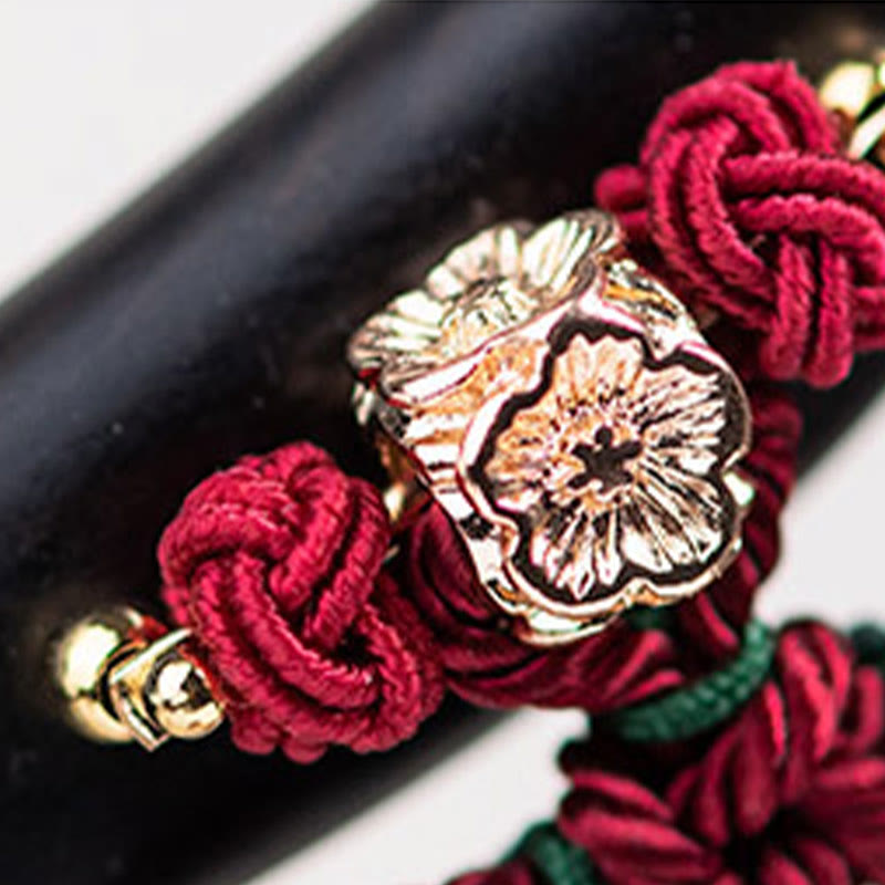 Ebony Hairpin with Red String Tassel for Protection & Luck