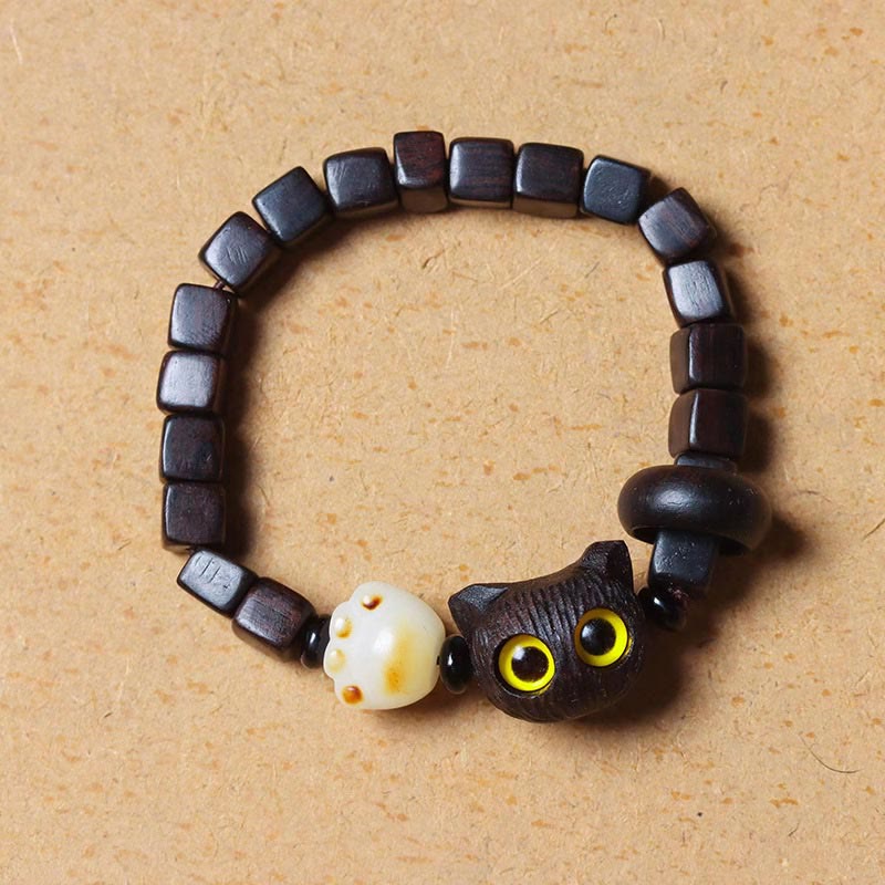 Ebony Wood Bracelet 8mm Beads for Balance and Calm