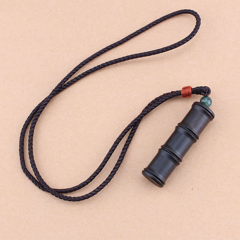 Ebony Wood Spiritual Necklace with Bamboo Ghau Prayer Box