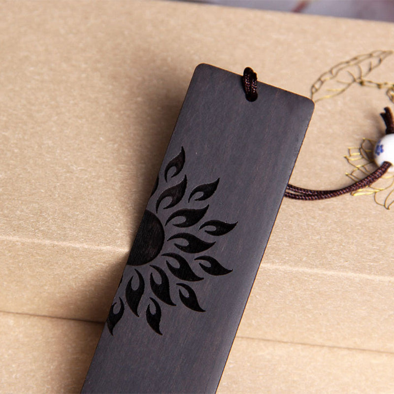 Ebony Wood Sun Tree Bookmark for Spiritual Growth
