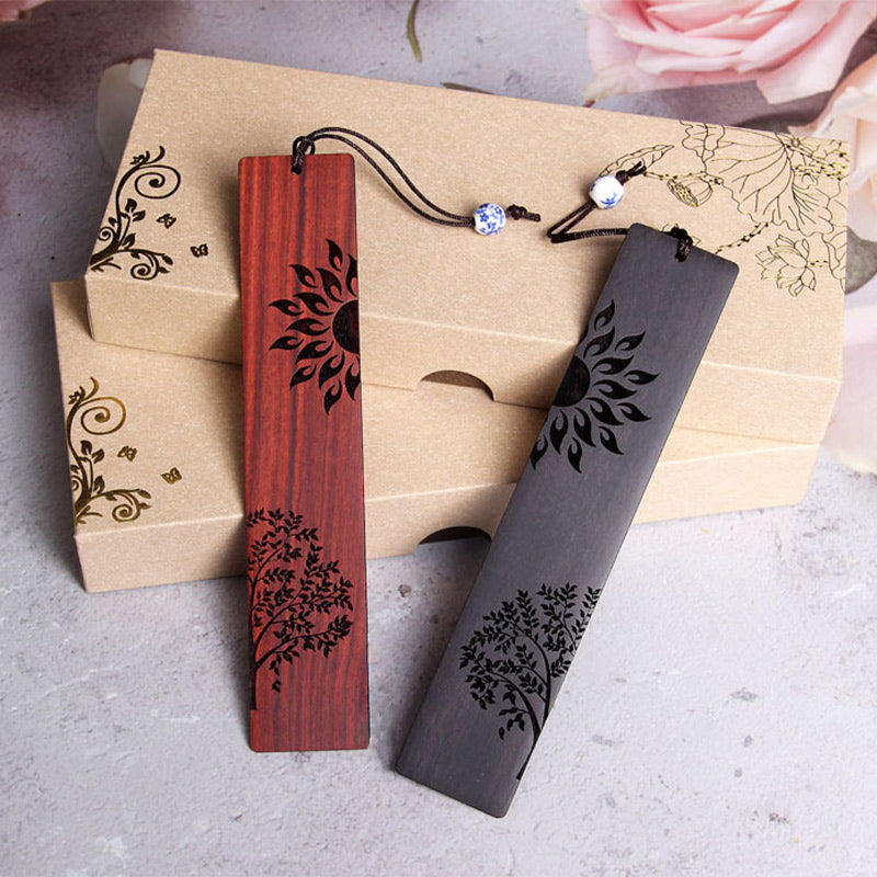 Ebony Wood Sun Tree Bookmark for Spiritual Growth