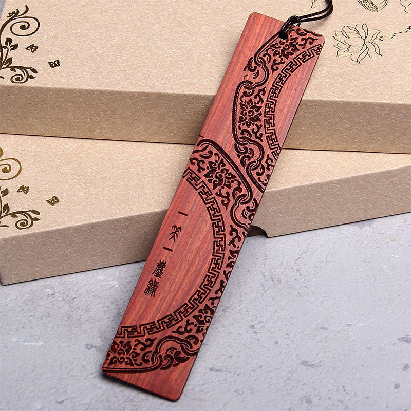 Ebony Wood Zen Bookmark with Red Sandalwood Gift Box