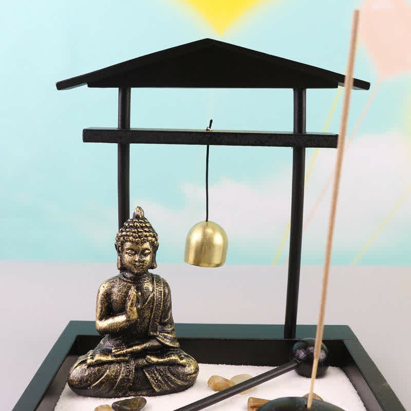 Buddha Statue Meditation Zen Garden Set 15cm