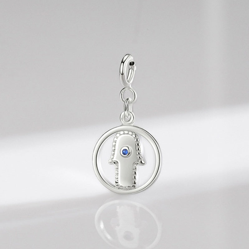 925 Sterling Silver Evil Eye Hamsa Pendant Necklace for Protection