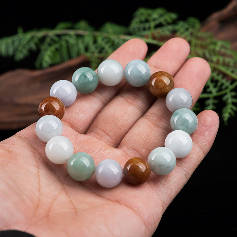 Natural Jade Healing Protection Bracelet with 15 Beads