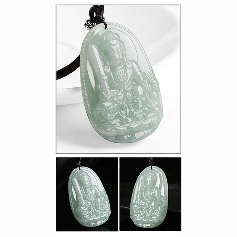 Chinese Zodiac Jade Necklace with Wealth Buddha Pendant