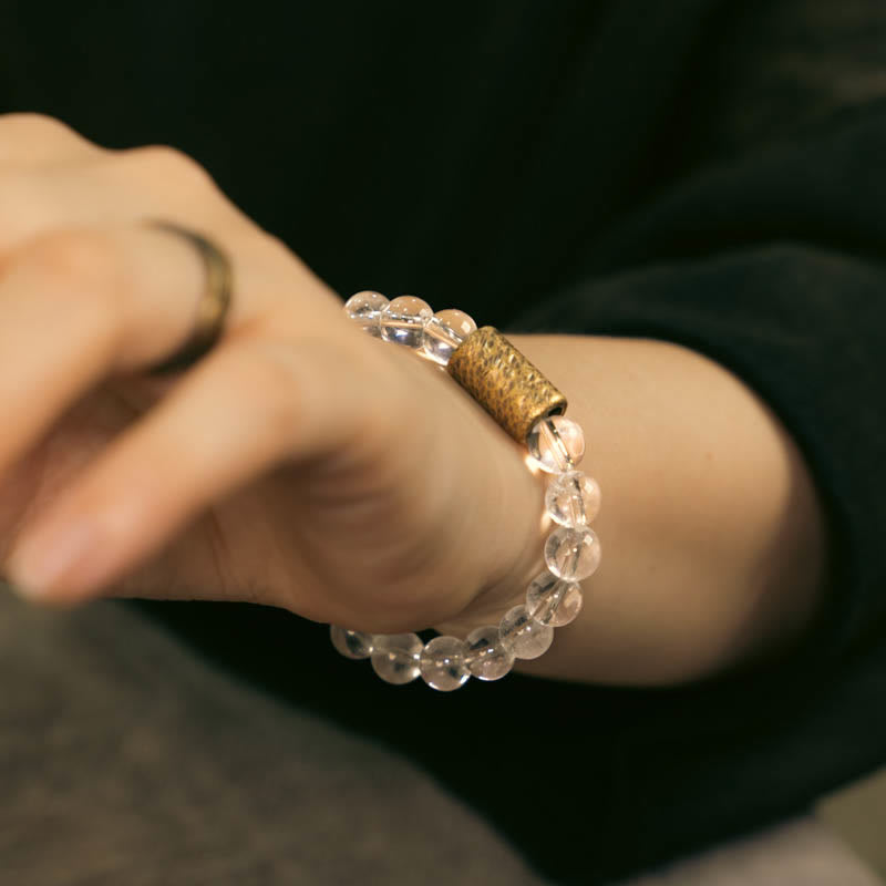 8mm Clear Quartz Protection Bracelet for Mental Clarity