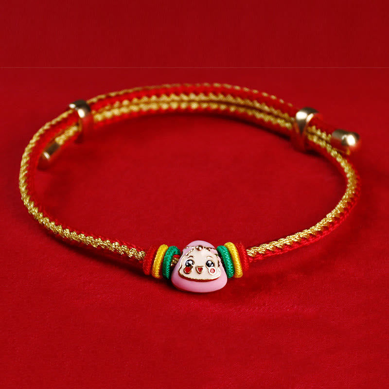 Colorful Rope Fu Character Luck Handmade Bracelet