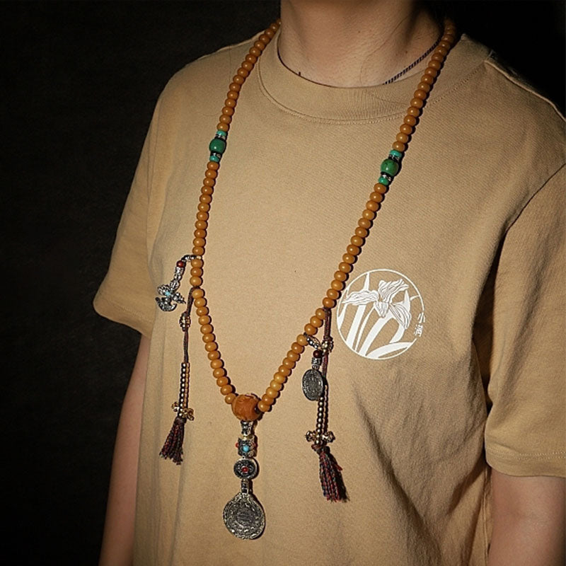 9mm Bodhi Seed 108 Beads Mala Bracelet for Wealth